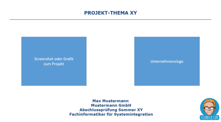 Download Vorlage für die Präsentation / betriebliche Projektarbeit / Dokumentation / Prüfung