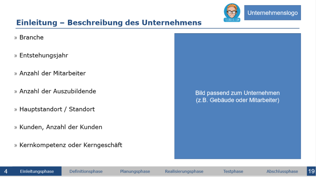 Download Vorlage für die Präsentation / betriebliche Projektarbeit / Dokumentation / Prüfung